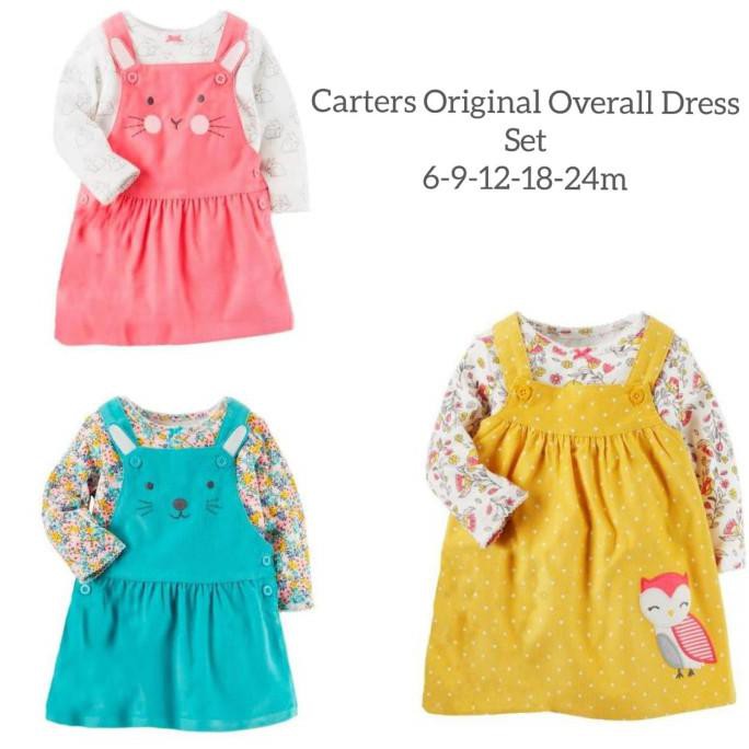 MMP117 CRTRS BAJU DRESS ORIGINAL OVERALL BAJU MONYET KODOK ROK BAYI - MERAH MUDA, 6-9 BULAN 2307