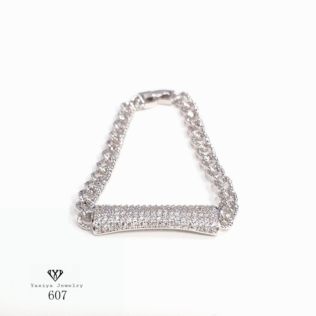 

Gelang Tangan Silver permata perhiasan imitasi lapis emas 18K 607