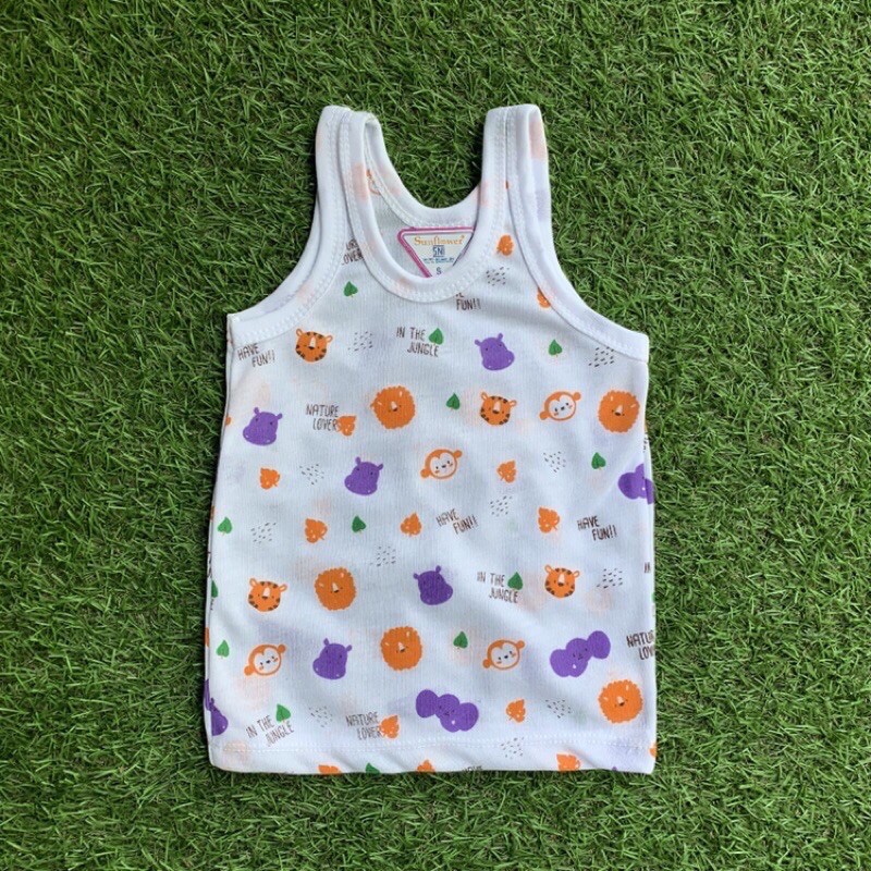 12 pcs Singlet Kutang Bayi Anak Full Print merk Sunflower Per Lusin