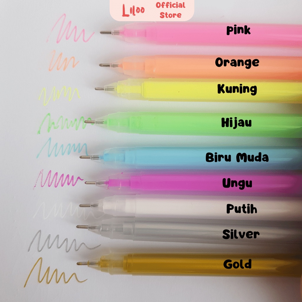 Jual Pulpen Gel Kuning Color Gel Pen Pena Gel Warna Warni Gel Pen Mm Needle Tip Shopee