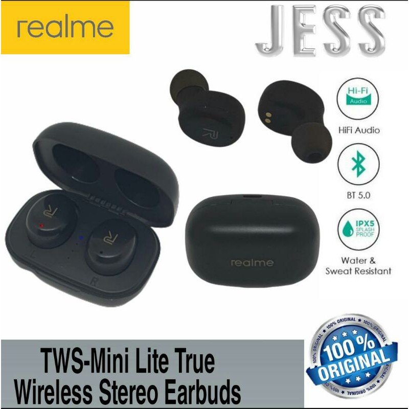 Headset Realme Sport Active Lite True Wireless Stereo Earbuds TWS Super Mini Earphone Bluetooth