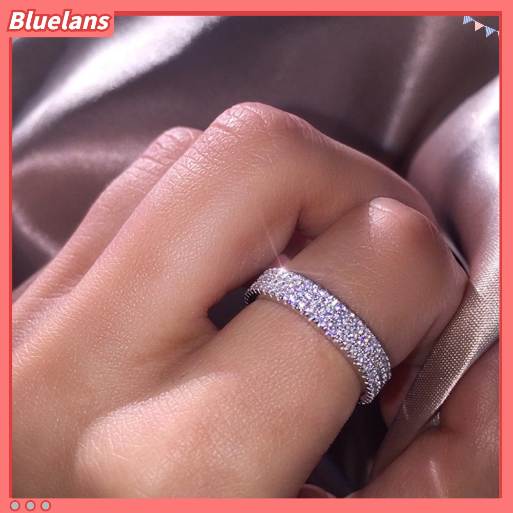 Cincin Multilayer Aksen Berlian Imitasi Untuk Wanita