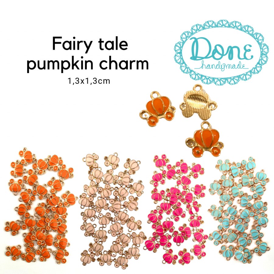 Enamel charm pumpkin charm fairy tale charm lapis halloween accesories pernak pernik kalung charm donehandymade done handymade jual bahan kerajinan tangan