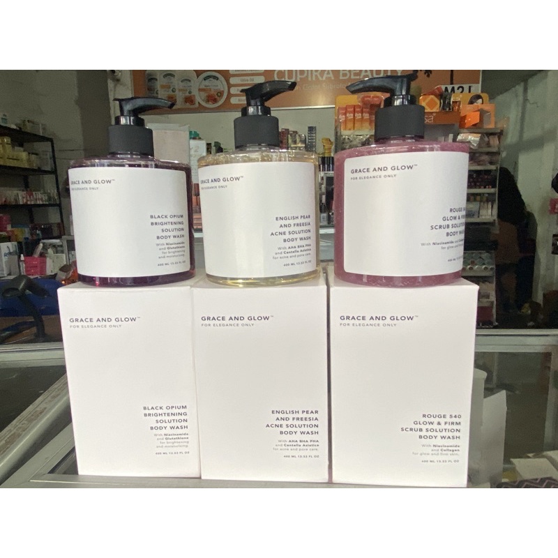 [an] grace and glow body wash -- sabun cair grace and glow 400 ml / sabun mandi grace and glow 400 ml