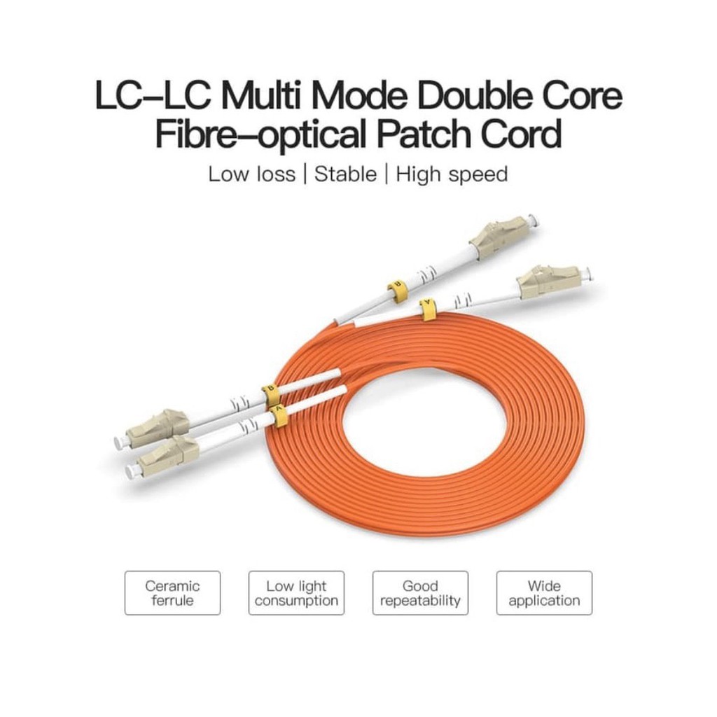 LC LC patchcord fiber optic Duplex Multimode 50/125um 50 meter