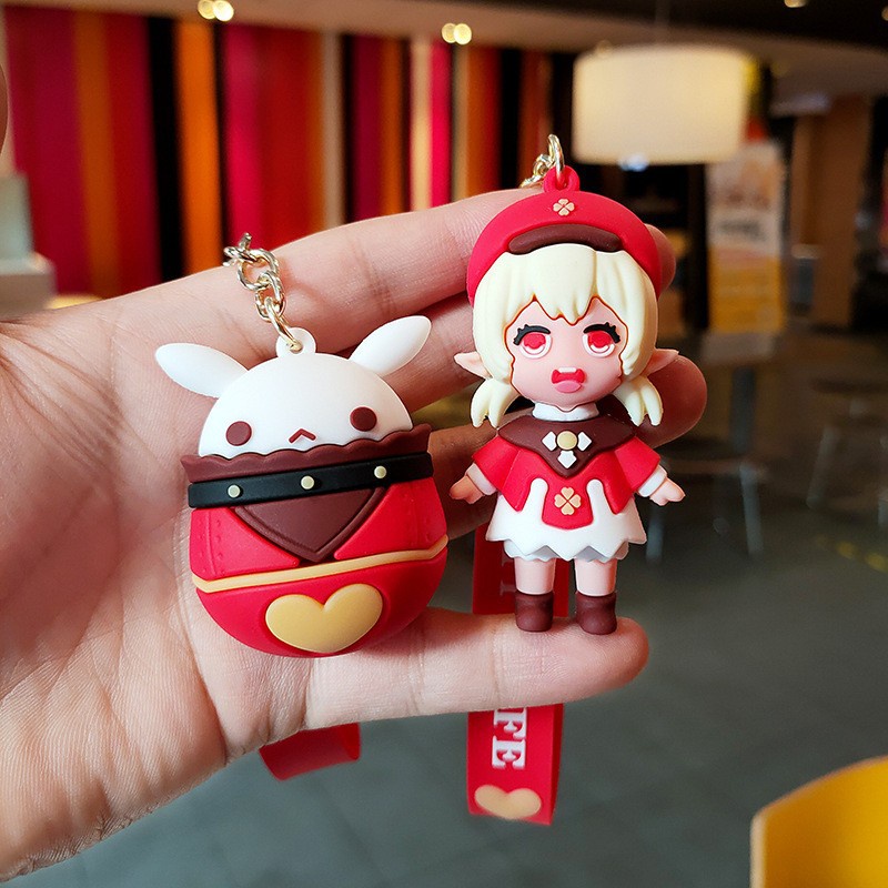 Gantungan Kunci Bentuk Boneka Kartun Anime Genshin Impact Klee Bouncing Bomb Versi Q