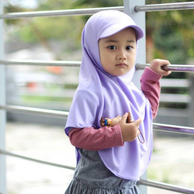 Kerudung Anak Topi hitz usia 3-5 th