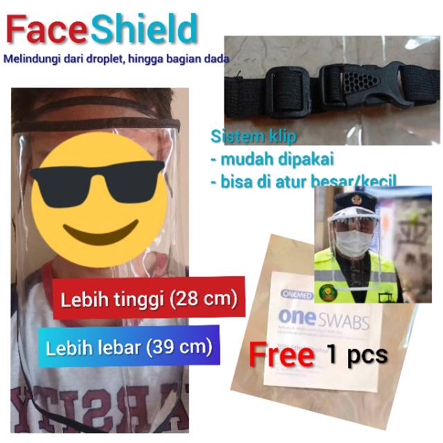 Face Shield Tidak panas, Faceshield Anti Droplet, Pelindung wajah dari debu dan virus