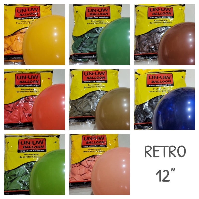 BALON DOFF 12” WARNA RETRO isi 100pcs