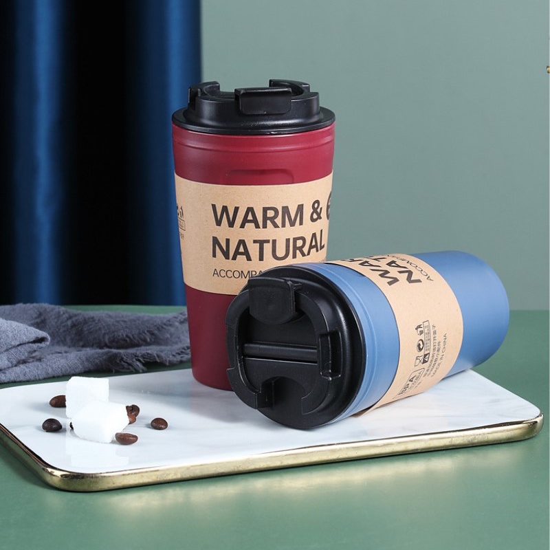 ღ 500Ml Kreatif Kasual Cangkir Air Yang Nyaman Botol Pekerja Kantor Cangkir Kopi Kebocoran-Bukti Plastik Kaca Air untuk mahasiswa Outdoor Camping Air Minum