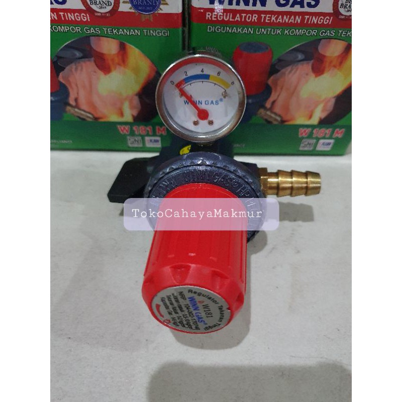 Kepala Gas Regulator / Kompor Gas + Meter HP Winn Gas W181NM Tekanan Tinggi