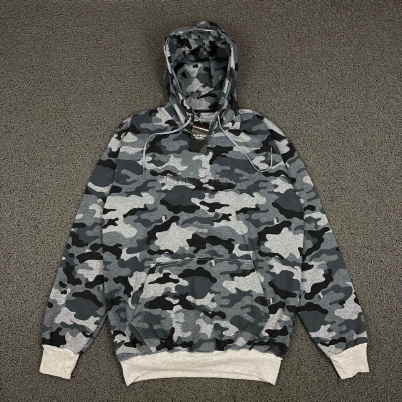 HOODIE PULL &amp; BEAR CAMO EMBOS HIGH QUALITY PREMIUM