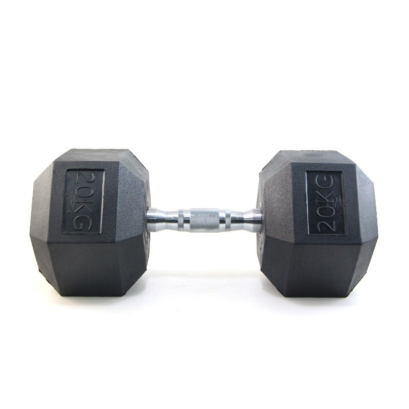 F255 Dumbbell Hexagonal 20Kg|Barbel Push Up Gym Fitness 20Kg|Dumbbell - Hitam