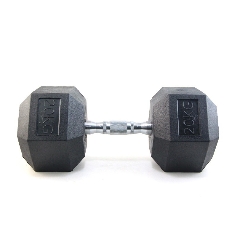 F255 Dumbbell Hexagonal 20Kg|Barbel Push Up Gym Fitness 20Kg|Dumbbell - Hitam