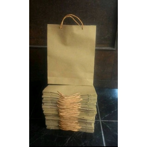 

Paperbag polos tali kertas ukuran 18x6x23
