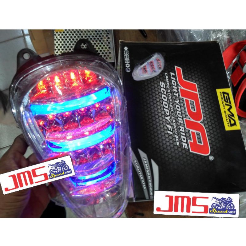 lampu stop belakang scoopy all new jpa 2018-2020 warna merah full sama biru kombinasi merah pnp