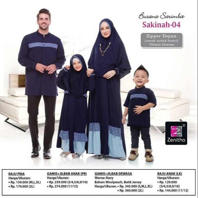 Sarimbit Keluarga Navy - Baju Keluarga - Baju Couple Muslim - Baju Muslim - Original Zenitha