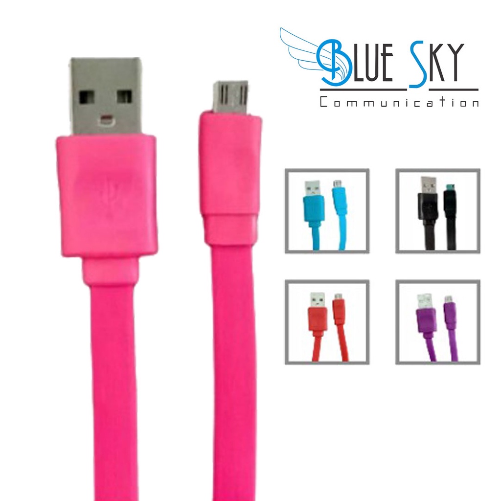 KABEL USB GEPENG MICRO USB 1M FULL COLOUR