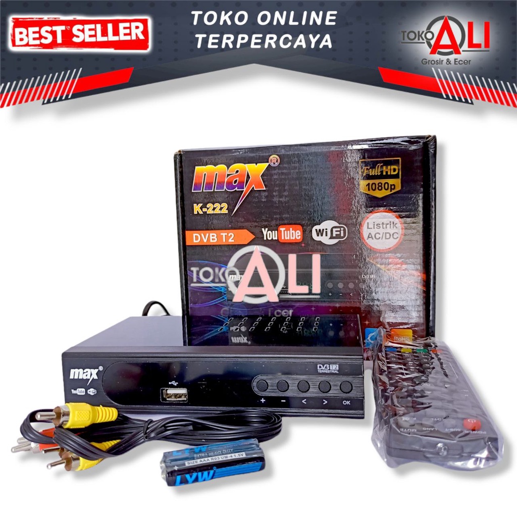 Set Box TV Digital MAX Receiver STB DVB-T2 FHD Set Top Box Max K-222