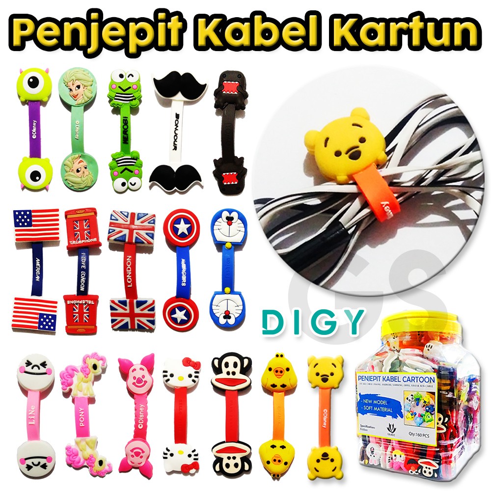 Penjepit Kabel Karakter  / Pengikat Kabel Clip Cord Cable/Jepitan Kabel