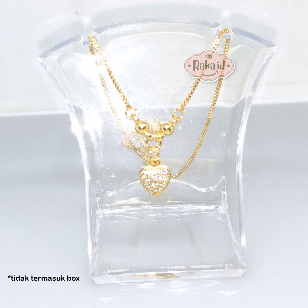 Kalung Anak Love Kecil Perhiasan Cantik Anak Lapis Emas 18k 750