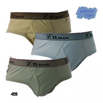 3Pcs Celana Dalam Pria Dewasa Zb Man CD ZBman Sempak Jumbo Karet Boxer Lusinan Grosir