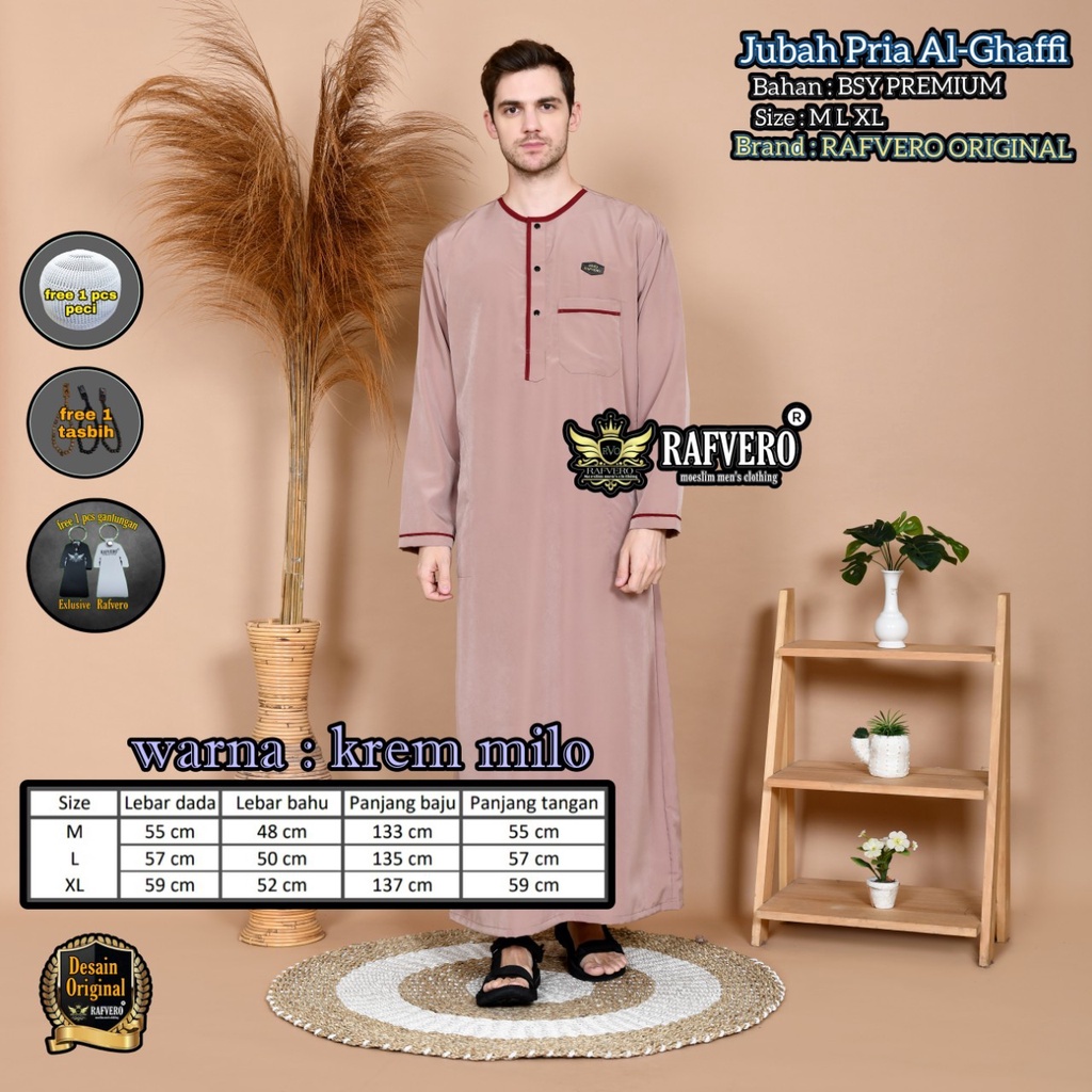 Pakaian Muslim Jubah Pria Gamis Laki laki Baju Koko Cowok Original Rafvero Al Ghaffi