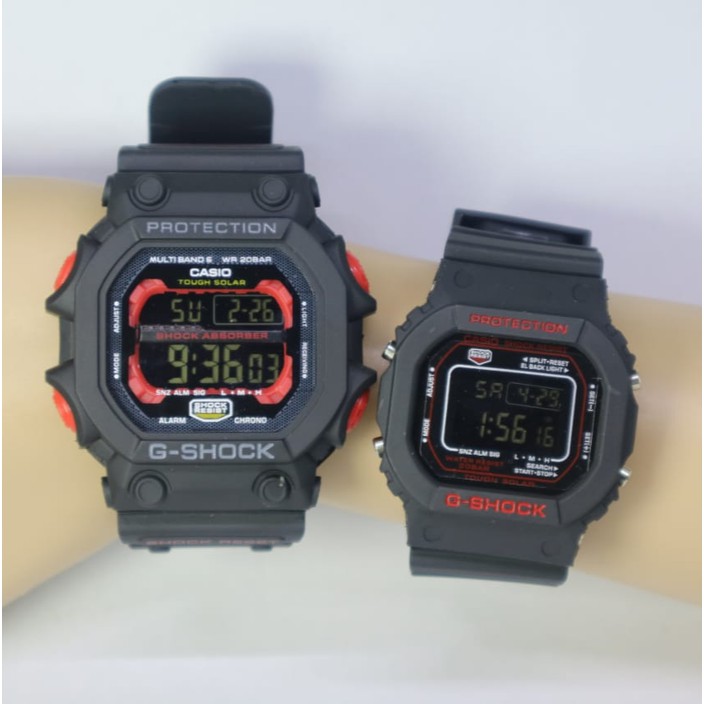 BESTSELLER COUPLE JAM TANGAN CASIO G-SHOCK GX 56 & GLS 5600 BLACK RED