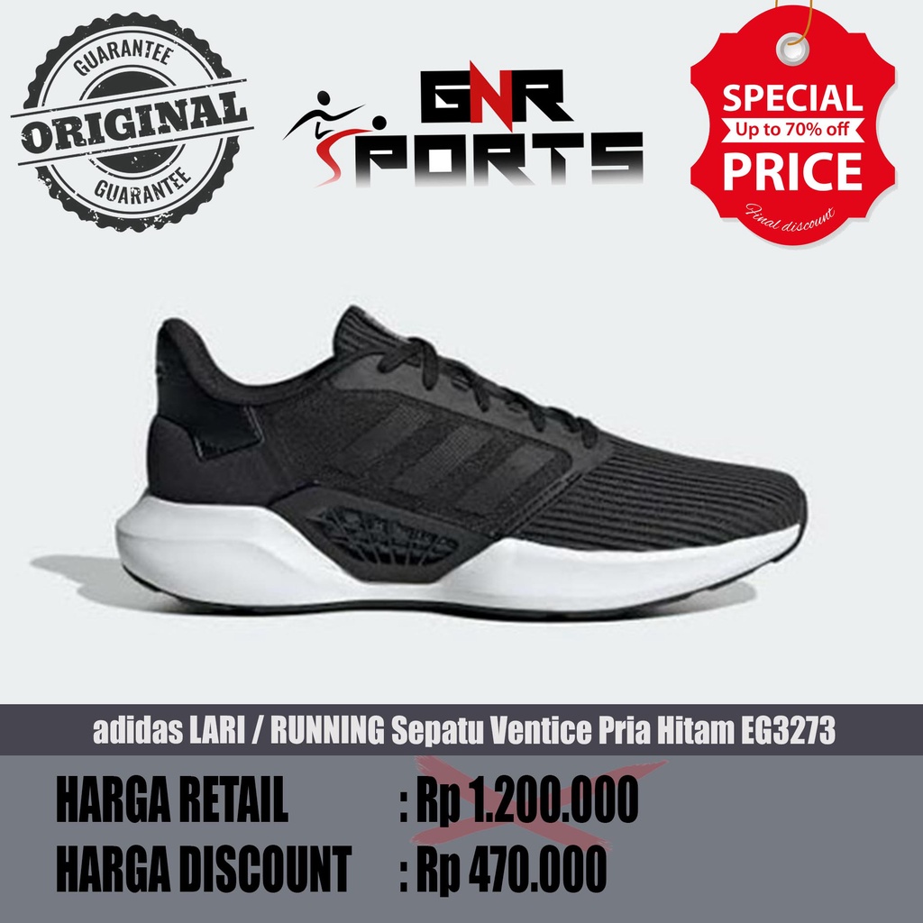 Sepatu adidas LARI / RUNNING Sepatu Ventice Pria Hitam EG3273 Original 100%