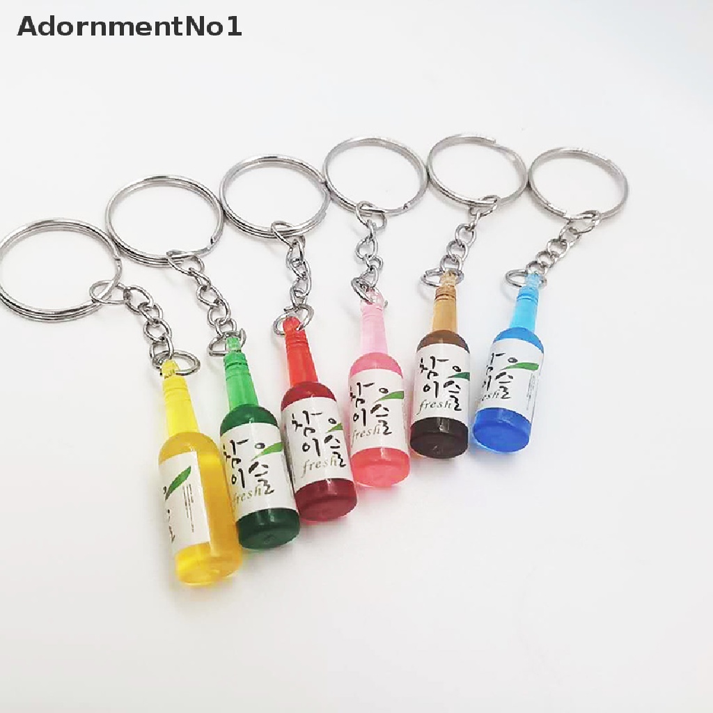 (AdornmentNo1) Gantungan Kunci Bentuk Botol Bir / Wine Bahan Resin Gaya Korea