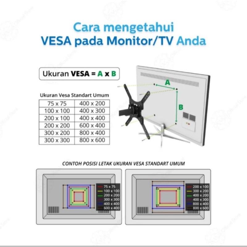 Bracket LED TV Monitor Stand Roda Panggung Oximus TC600 32&quot;-65&quot;