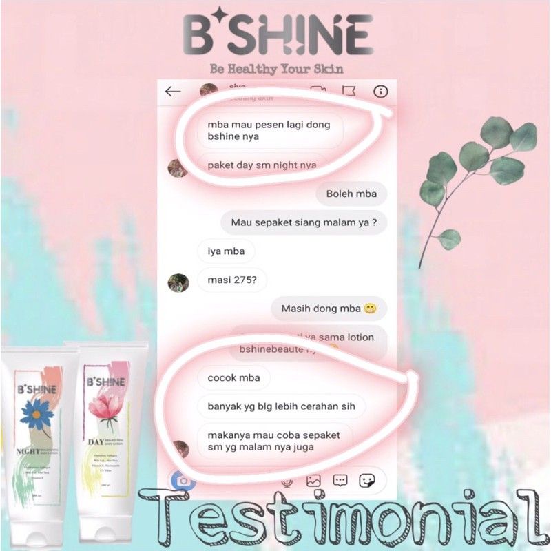 B'SHINE BRIGTHENING BODY LOTION DAY &amp; NIGHT  400ml BPOM