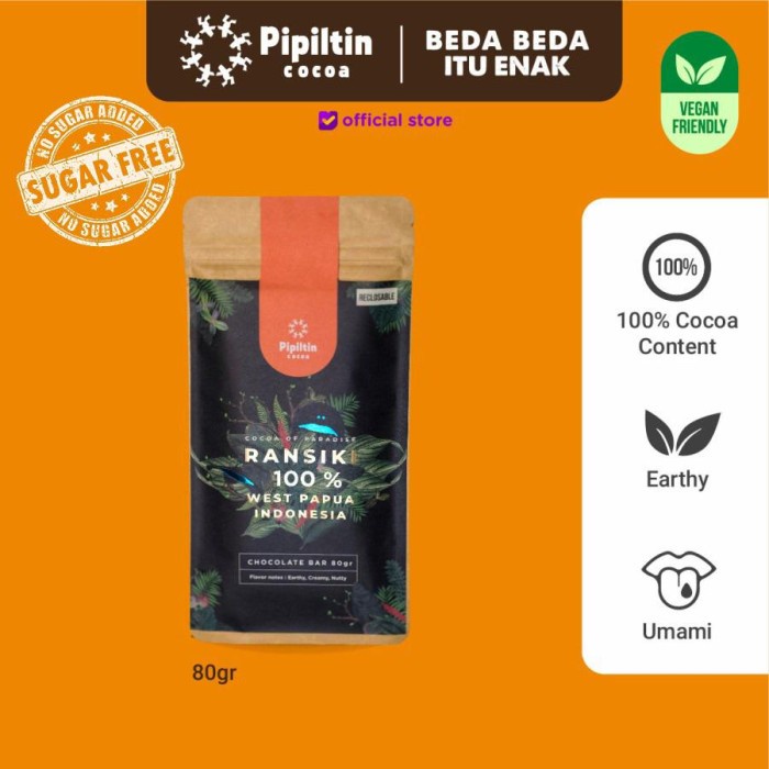 

PIPILTIN COCOA DARK CHOCOLATE - CHOCOLATE BAR RANSIKI 100%
