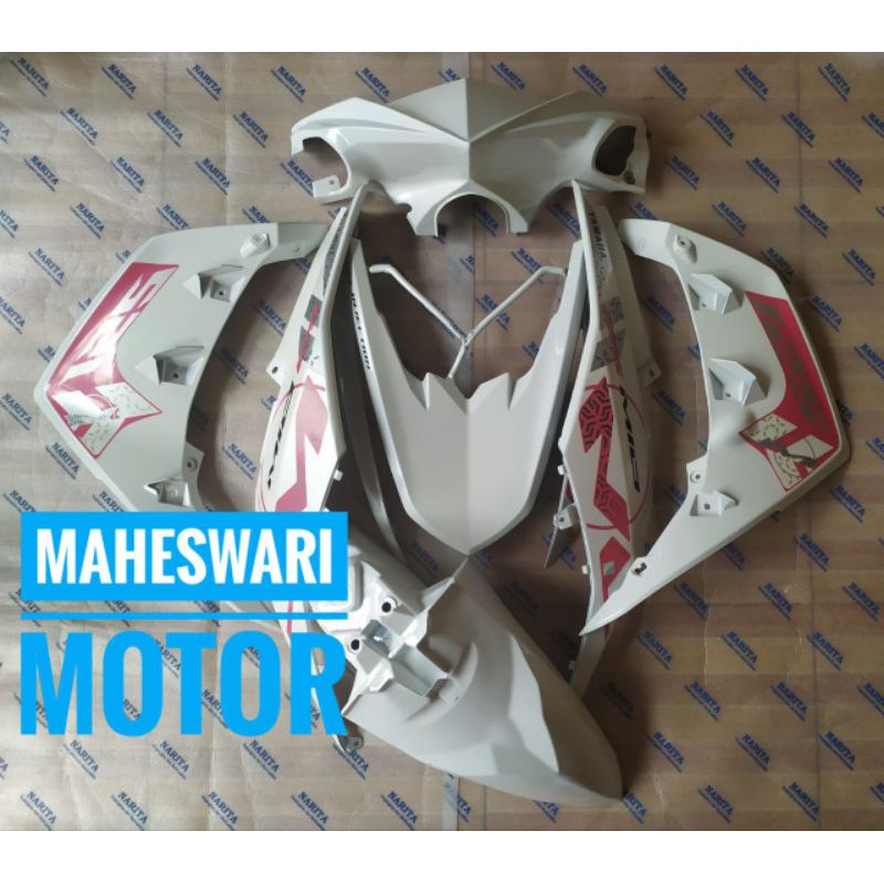 Full Cover Body Halus Yamaha Mio M3 Putih  plus Striping.