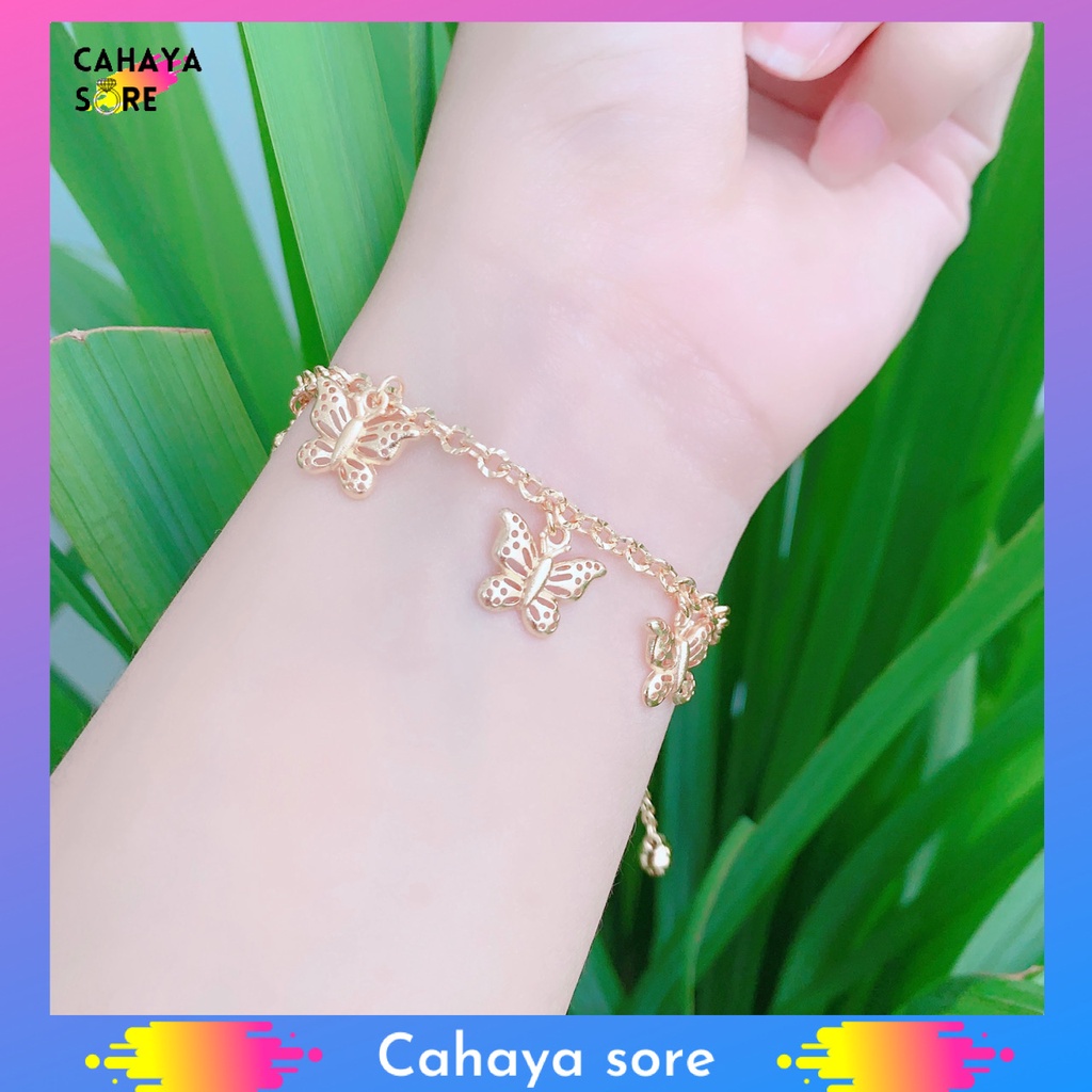 Gelang Xuping Gold Gelang Tangan Dewasa Rantai Love Warna Emas G44