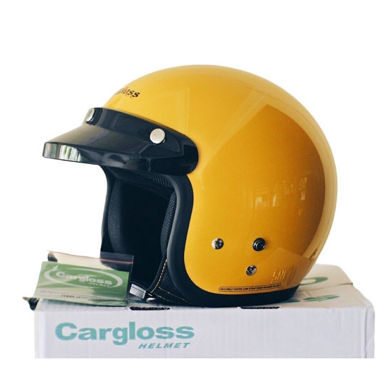 HELM CARGLOSS RETRO YELLOW EXOTIC ORIGINAL HELM RETRO CARGLOSS KUNING HELM VESPA HELM BOGO CARGLOSS