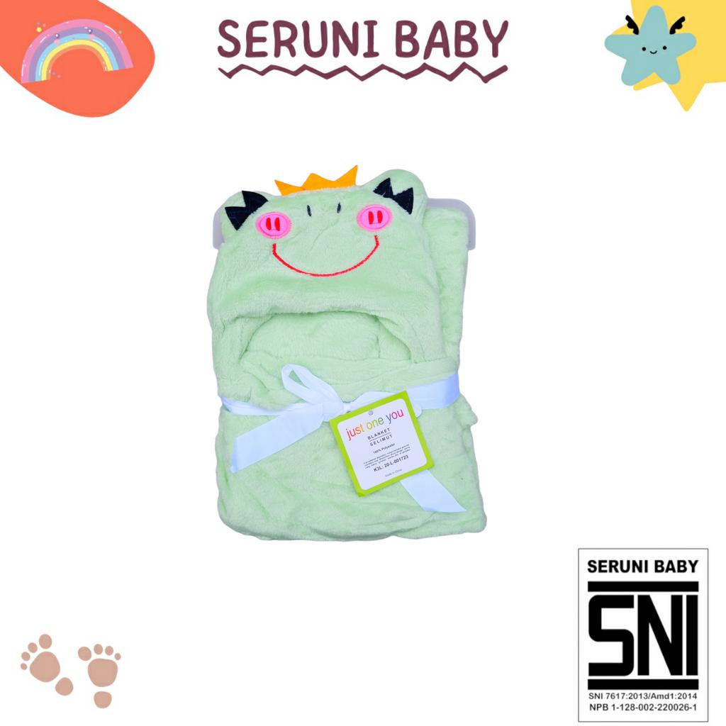 Selimut Bayi Karakter Fleece / Selimut Bayi Topi Boneka 3D