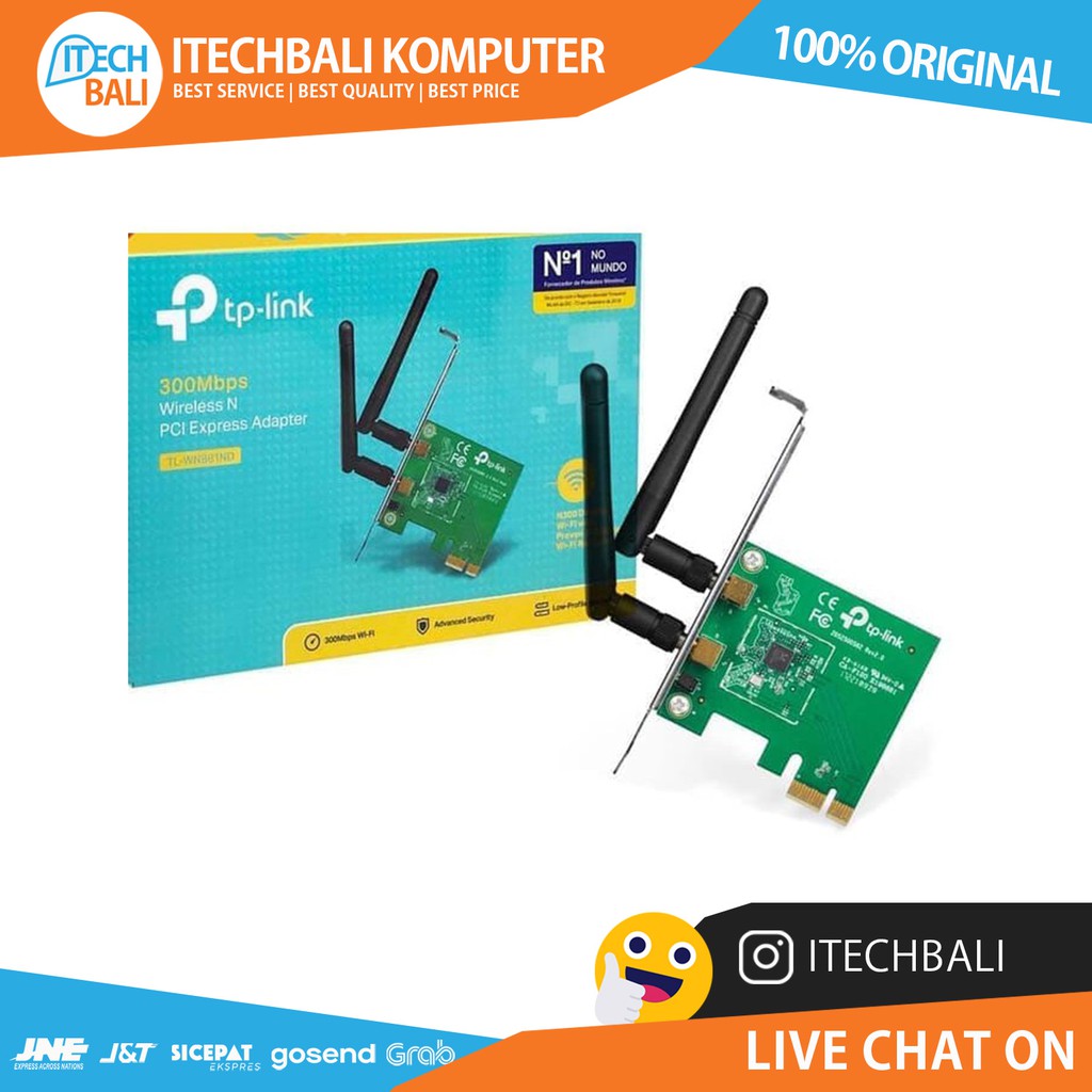 Wireless PCle Adapter TP-LINK TL-WN881ND 300Mbps Original | ITECHBALI