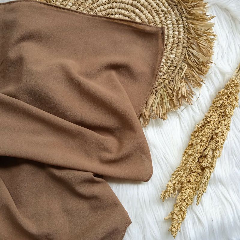 Pasmina Instan 200x75 Tali Diamond Ceruty Halus Jilbab Instant Pasmina Panjang Phasmina Instant Premium Grosir Jogja-Pashmina Mocca