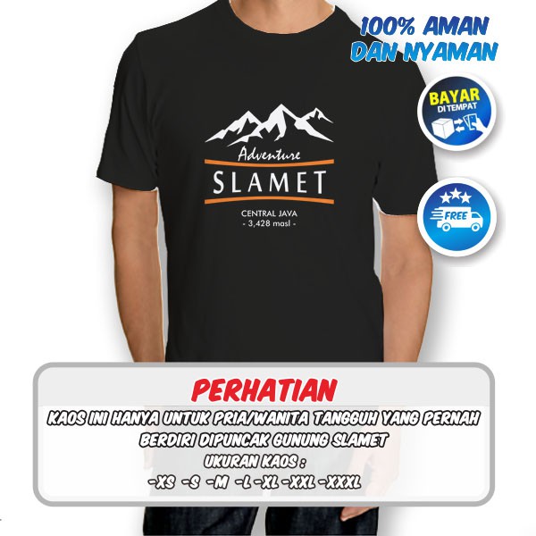 KAOS ADVENTURE PRIA - PENDAKI - OUTDOOR - BAJU DISTRO - GUNUNG SLAMET - LBSK OUTSHIRT  (190718)