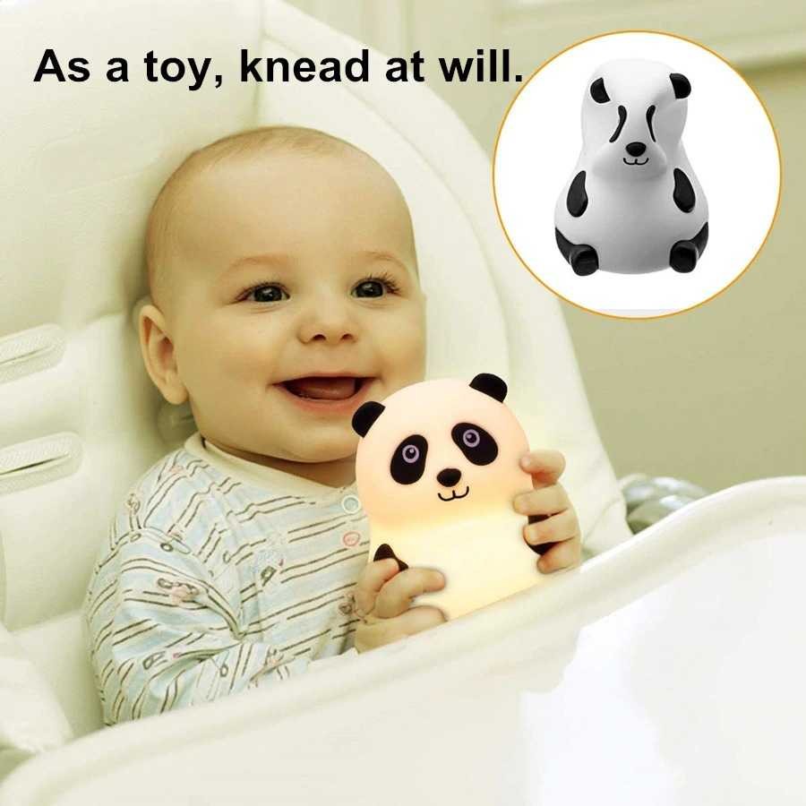 lampu tidur LED RGB model panda silicone decoration lamp