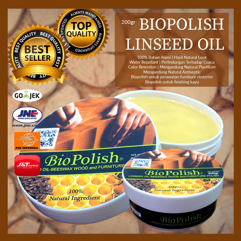 Poles Lantai Kayu Biopolish Linseed Oil 200gr Best Quality