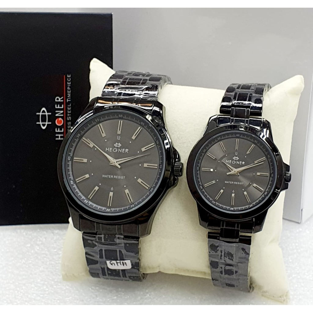 Hegner 1250 Jam Tangan Couple Kekinian - Original - Tahan Air - All Stainless -