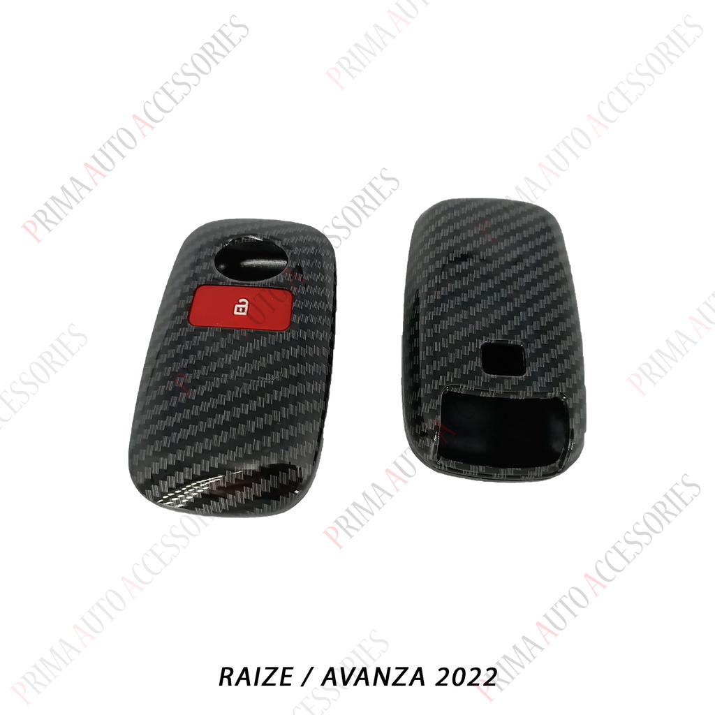 Casing Kunci Remote Mobil Carbon Fiber - Toyota RAIZE / ROCKY / AVANZA New 2022-2023 / Xenia New 2022 / Veloz 2022/Agya 2023