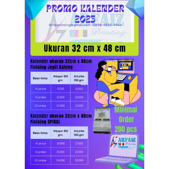 

Cetak Kalender Tahun 2023 ukuran 32 cm x 48 cm ( minim order 200 pcs)
