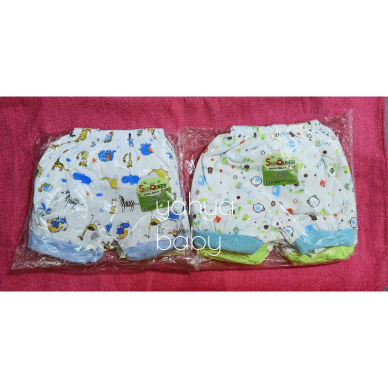 celana pendek bayi shaqueen/zahdan baby SNI motif 1 lusin