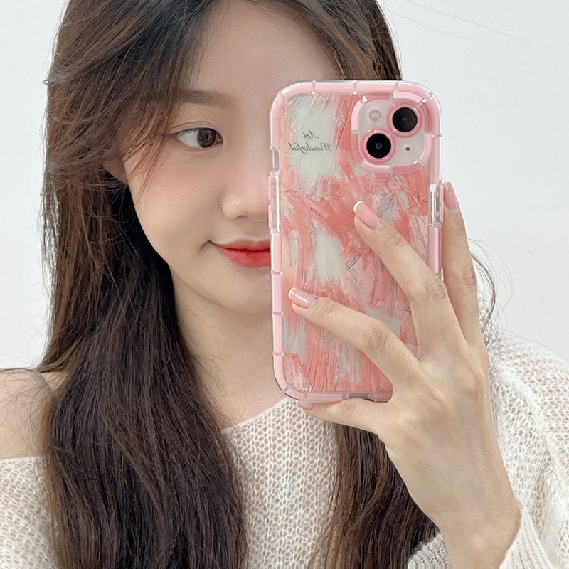 Bersinar Pada Malam Hari Bercahaya Soft Case untuk IPhone Xr Xs Max Ip Apple IPhone 11 12 13 14 Pro Max Hadiah Wanita Ungu Pink Graffiti Brush Silicone Cover Casing Ponsel