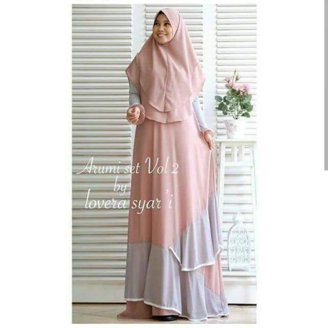Arumi set GAMIS SUPER JUMBO TERBARU by RAYHANUN LD 90 Sampai ld 160 170 180