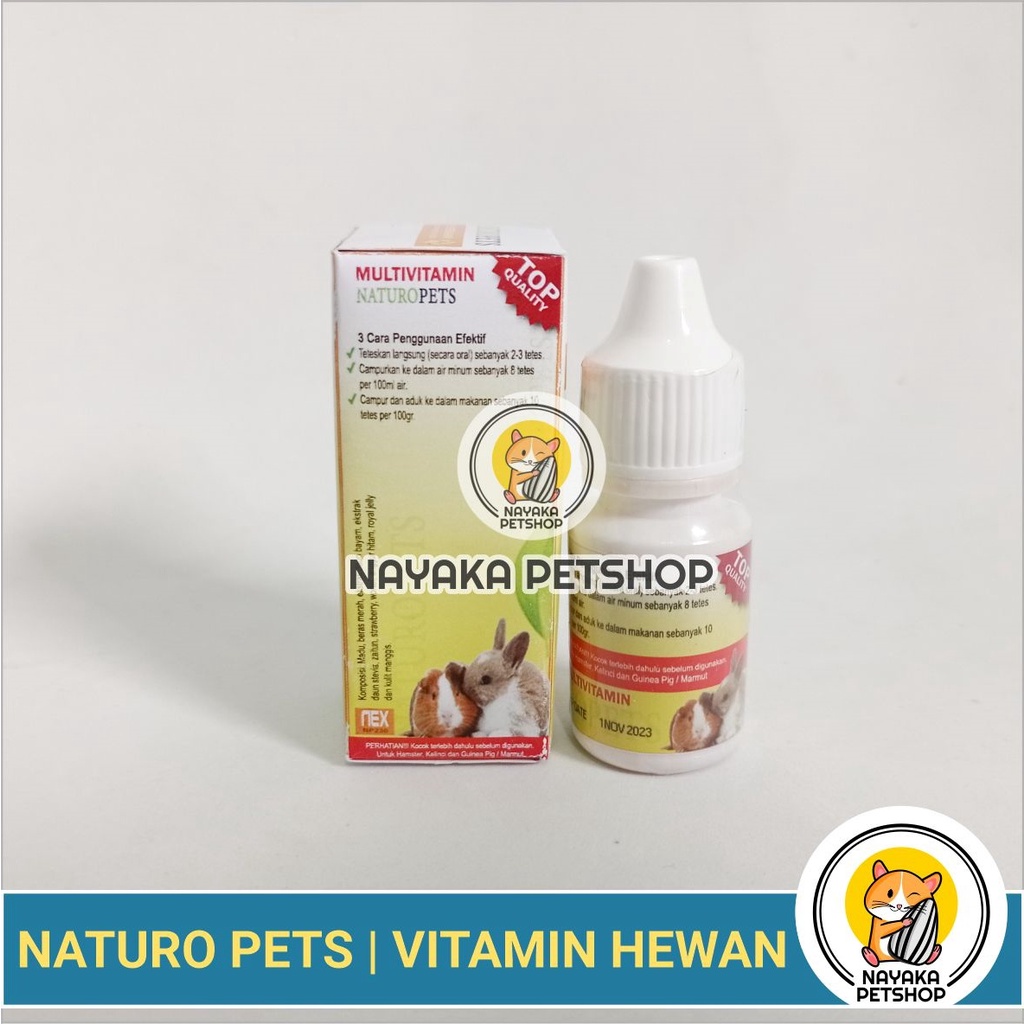 Naturo Pets Vitamin Hamster Suplemen Kelinci Multivitamin Marmut Guinea Pig Nutrisi Hewan