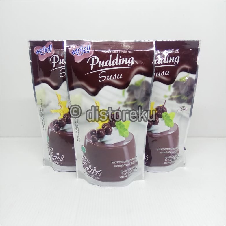 nutrijel PUDING susu rasa coklat CHOCOLATE flavour 145gr (5.11oz)